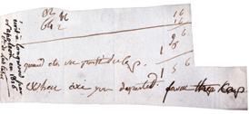 A handwritten fragment of Napolons English lessons