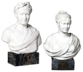 Busts of Empress Marie-Louise and Napolon I