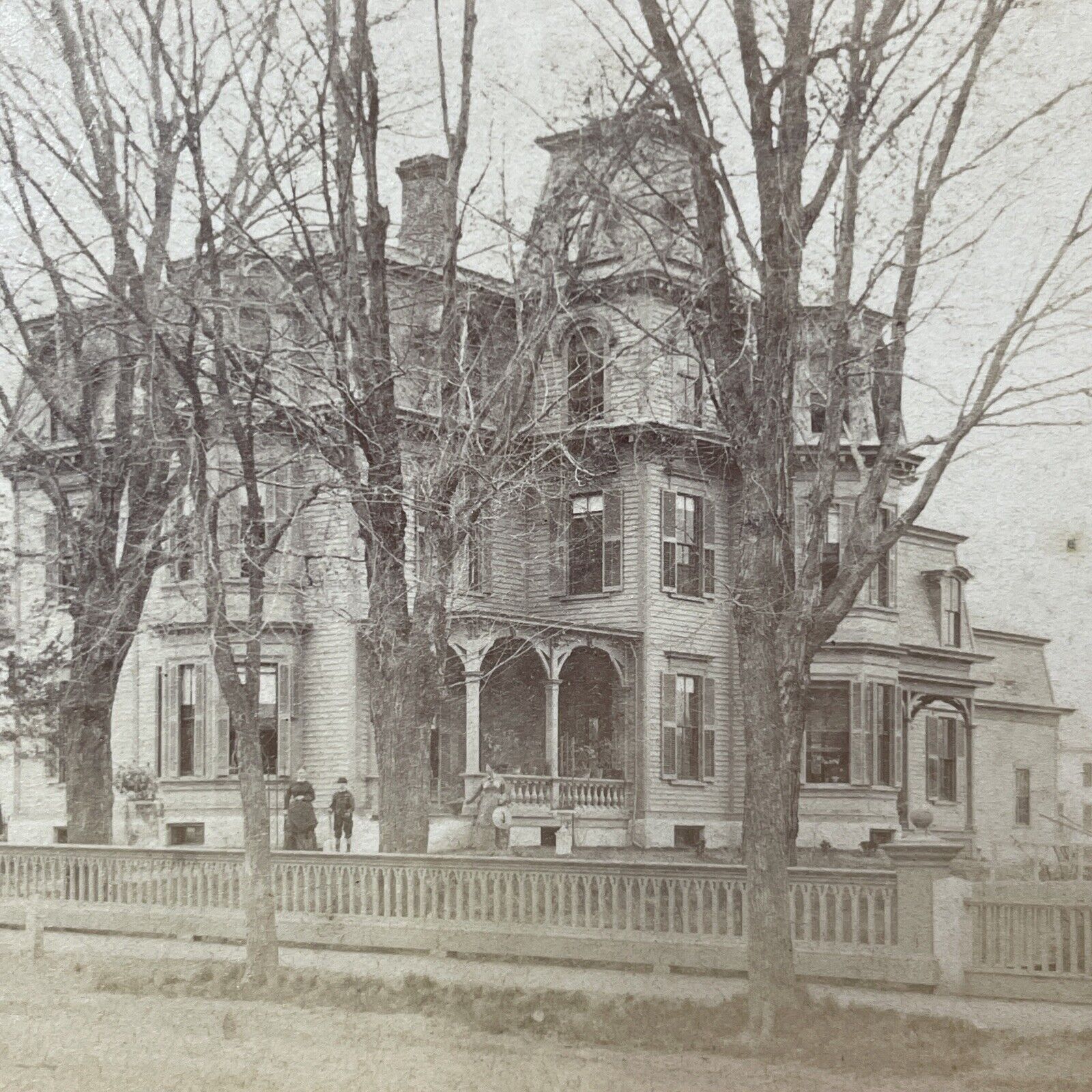 Antique 1860s Stephen Decatur Osborne House Keene NH Stereoview Photo Card V2085