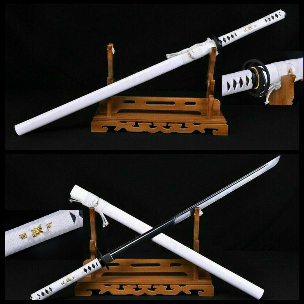 BLACK FULL TANG 1060CARBON STEEL BLADE JAPANESE SAMURAI SWORD KATANA VERY SHARP