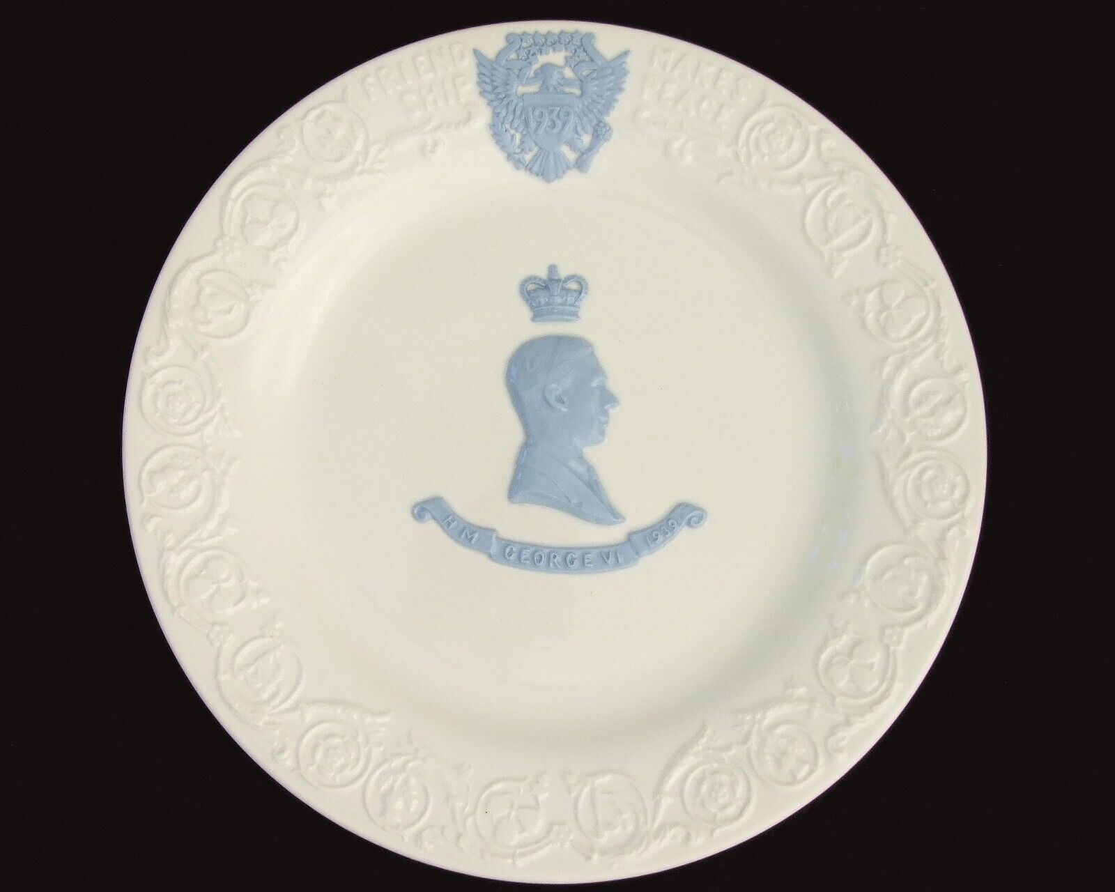 Wedgwood Royal 1939 King George & Queen Elizabeth United States Visit plate