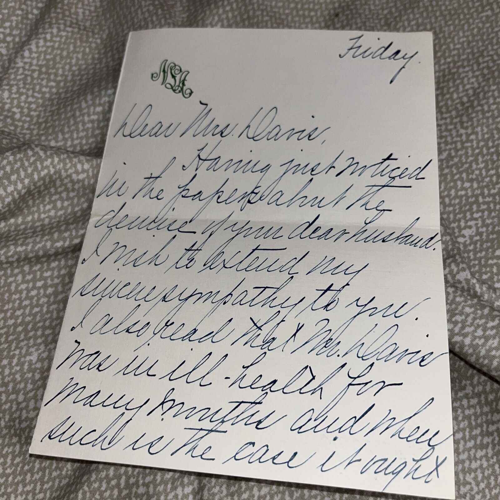 Antique Letter from Granddaughter of Anheiser-Busch Beer Company Founder