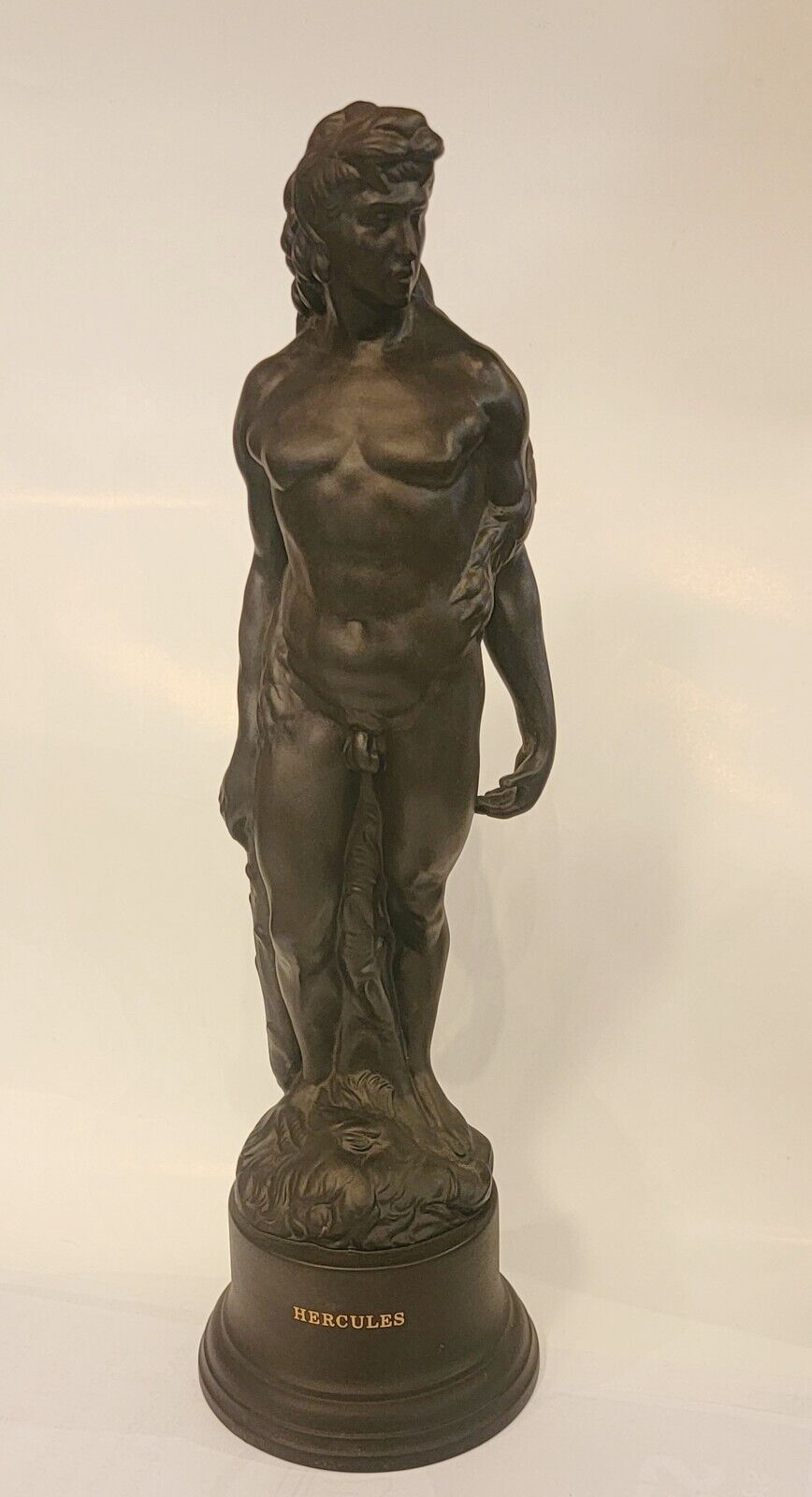 Rare Wedgwood Black Basalt Hercules Statue