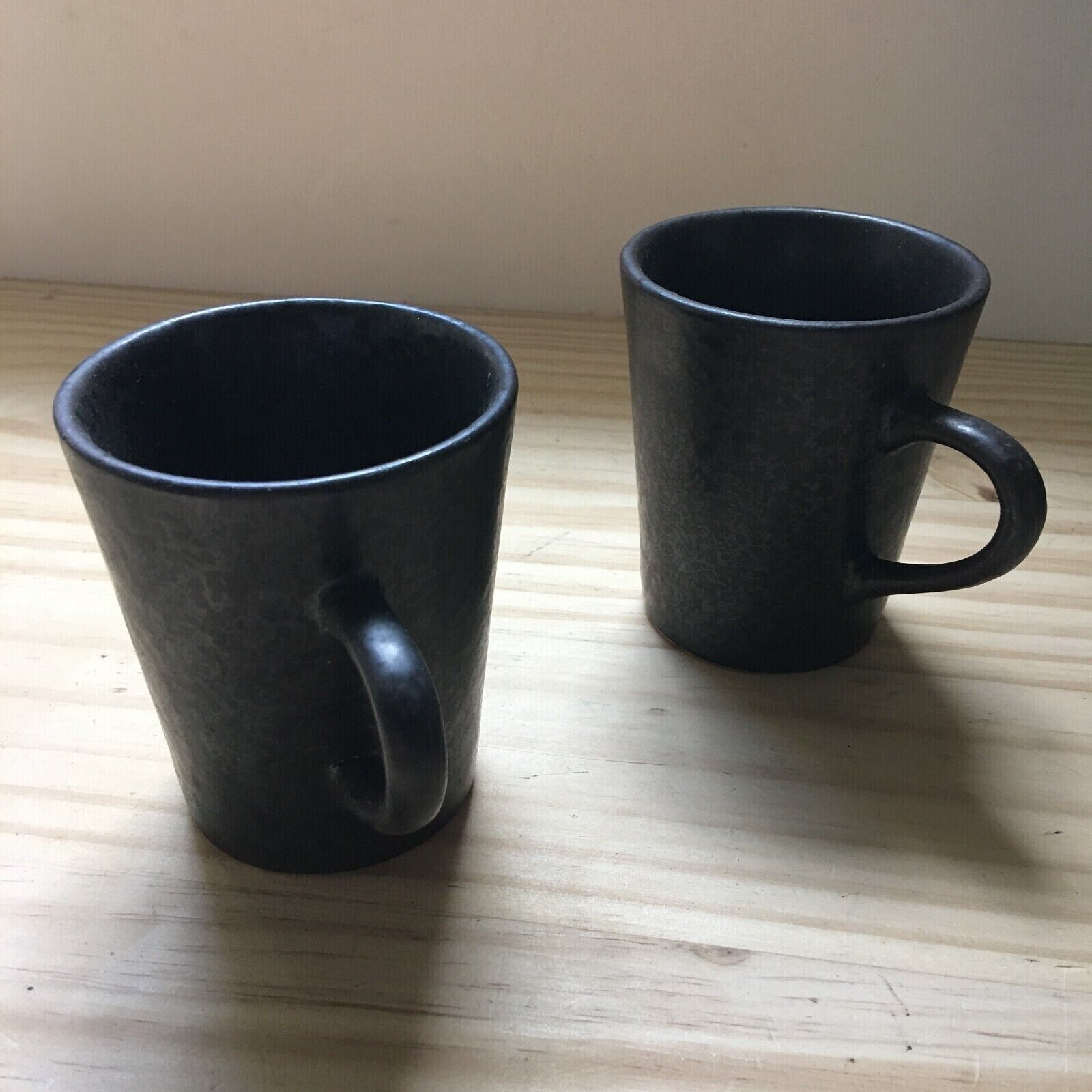 Pair of Design Pac Porcelain Coffee Tea Mug Cups Brown Yuteki Clay Style 3.5\