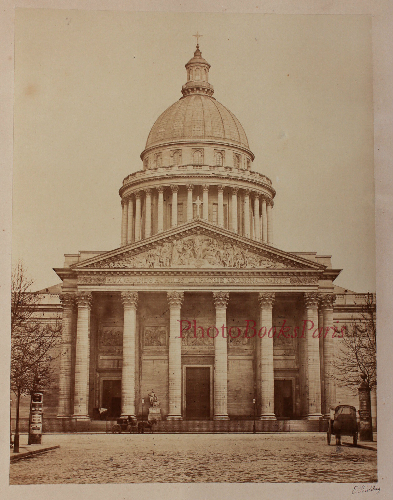 Paris Le Panthéon Sainte Geneviève Photo E. Baldus Vintage Albumin Albumin 1865