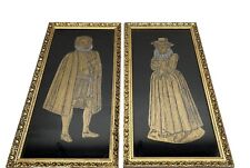 2 LOT ANTIQUE MONUMENTAL BRASS CATHEDRAL Rubbing SUFFOLK, ENGLAND 1611 Gold Gilt picture