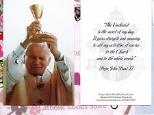 Saint St. John Paul II  With The Eucharist Quote - Paperstock Holy Card picture