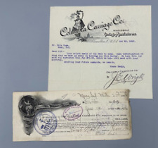 1896 COLUMBIA CARRIAGE Co HAMILTON Ohio Advertising Letter Antique Ephemera picture