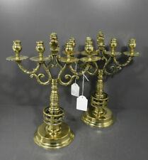PAIR antique bronze amsterdam lion Candelabras candle holders picture