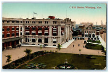 c1910 C.P.R. Station Winnipeg Manitoba Canada Posted Antique Postcard picture