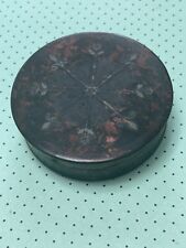 19 Century Painted Grain Round Snuff Pill Jewelry Box Floral Motif Collectible picture