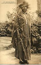 CP / POSTCARD ETHIOPIA WARRIOR ABYSSINIAN LION'S MANE HEADDRESS picture