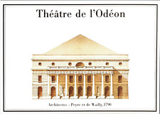Vintage French Postcard - Theeatre De L'Ordeon Peyre et de Wailly 1790 picture