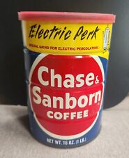 Chase & Sanborn Coffee Tin Can VTG 16 Oz Electric Perk Empty picture