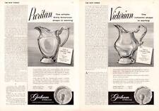 1959 Gorham PRINT AD Sterling Silver Puritan and Victorian Pitchers  picture