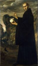 Oil painting Saint-Benedict-Francisco-de-Zurbaran-Oil-Painting man in landscape picture