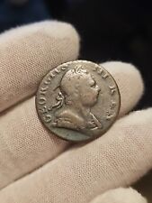 1775 Half Penny Used In America Revolutionary War Era Colonial Coin Die Break picture