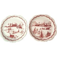 Pair Of Williamsburg Andrea by Sadek “Winter Homestead” 8-1/2” Plates picture
