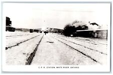 c1920's C.P.R. Train Station Snow White River Ontario Canada RPPC Photo Postcard picture