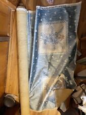 Antique Victorian entire roll teal velvet floral upholstery fabric￼ picture
