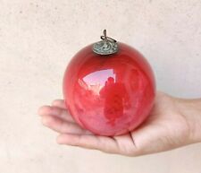 Antique German Kugel Red Christmas Ornament Heavy Glass Decorative Original 338 picture