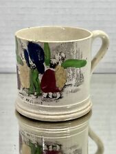 Early 19th C. Whimsical Transferware Staffordshire ? Soft Paste Child's Mug Cup picture