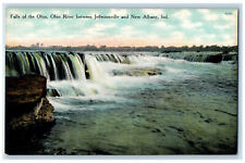 Falls Of The Ohio River Between Jeffersonville & New Albany Indiana IN Postcard picture