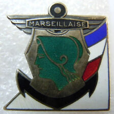 1939 Marine badge cruiser LA MARSEILLAISE AB deposited enamel ORIGINAL picture