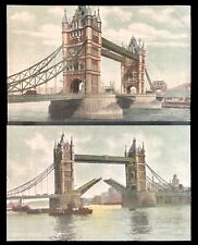 Postcards x2 Tower Bridge London England Great Britain UK c1940s Thames River picture