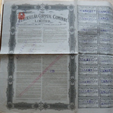 Spain, Peninsular Copper Co. Ltd £100 Debenture certificate dated 1882, picture