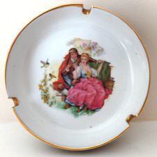 VINTAGE EME PORCELAIN ASHTRAY VICTORIAN COURTING SCENE SPAIN LIMOGE STYLE VGUC picture