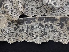 19th C. Brussels Point de Gaze needle lace single sleeve ruffle worked in round picture