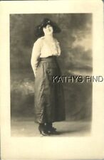 REAL PHOTO RPPC A+1186 PRETTY WOMAN IN DRESS AND HAT POSED picture