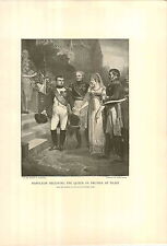 1897 Napoleon Bonaparte Receiving The Queen Louise de Prussia At Tilsit PRINT picture