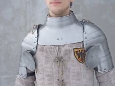Medieval Pair Of Pauldrons With Gorget Milanese Knight Armor Shoulder Gorget Set picture