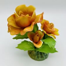 Rare VTG Acrylic Flower Sculpture 1966 Jospeh Markovits Kitsch Orange Roses 6.5” picture