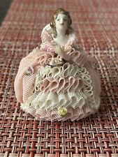 Vintage MZ Irish Dresden Porcelain Pink White Lace “Theresa” Ireland Figurine picture