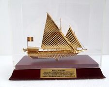 Royal Galley Battle Of Lepanto 1571 AD Brass Model Plexi Crystal & Wooden Case picture