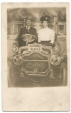 Denver, CO Colorado 1920 RPPC Postcard, Studio Image of Couple, Automobile Prop picture