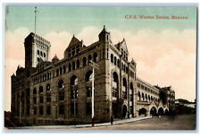 c1910 C.P.R. Windsor Station Montreal Quebec Canada Antique Unposted Postcard picture