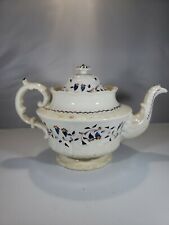 Large Antique Soft Paste Porcelain Staffordshire Sprig Flower Teapot picture