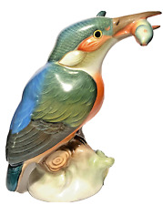HEREND HUNGARY VINTAGE HAND PAINTED KING FISHER PORCELAIN BIRD PORTRAIT FIGURE picture