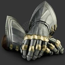 Medieval Pair of Finger Cuirass 18ga German brass Guantlets Knight Armor NEW picture