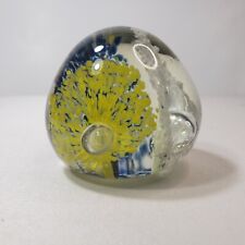 Art Glass Paperweight Bubbled Colorful Splash picture