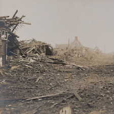 Battle Ruins WW1 Shelling RPPC Postcard c1916 Vintage France Poland Photo F486 picture