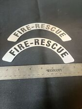 1 PAIR (2) - FIREFIGHTER HELMET DECALS CRESCENT (Fire-Rescue) picture