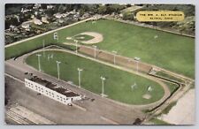 Elyria Ohio OH Aerial View of William A Ely Stadium Football Baseball Postcard picture
