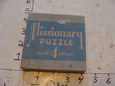 Vintage Puzzle--MISSIONARY PUZZLE and 4 others, EMBOSSING CO. albany NY. picture