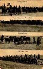 RARE WWI MILITARY POSTCARD- SCENES OF VARIOUS ARMY CORPS IN TRAINING  BK68 picture