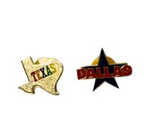 Vintage Texas Pins Dallas Star Lot Of 2 Collectible picture